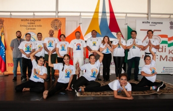 As part of Azadi Ka Amrit Mahotsav, Embassy of India, Caracas is undertaking several YOGA activities to promote the outreach and visibility of the ancient Indian traditions of Yoga to inspire human well-being, individual peace, and global harmony